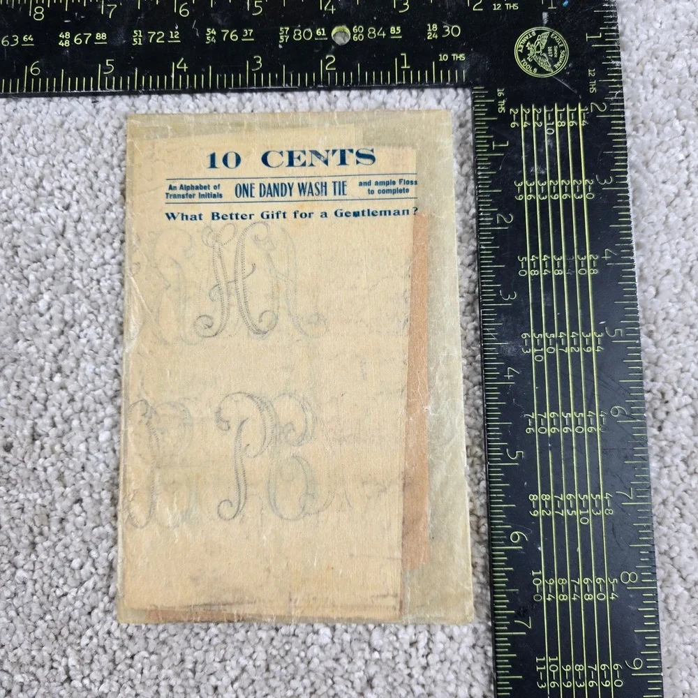 Antique‎ One Dandy Wash Tie Transfer Initials Monogram Gift Embroidery Kit